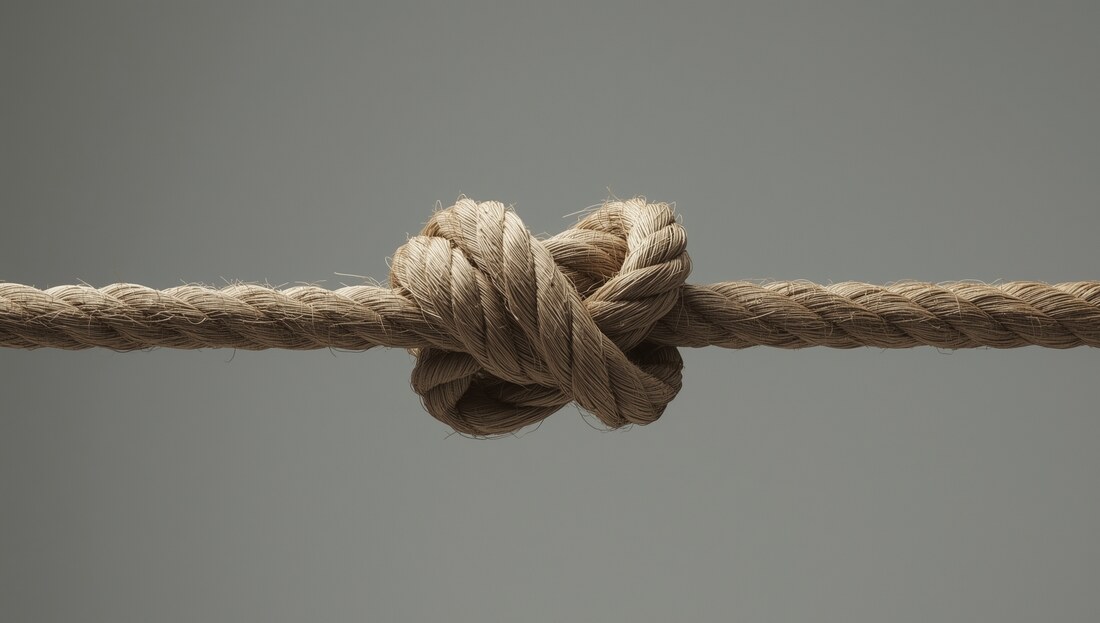 Knotted rope representing strength and trust